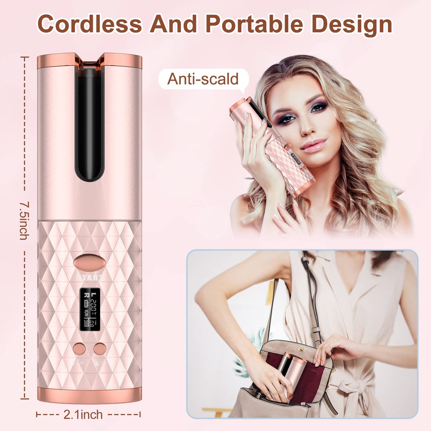 Boucleur Automatique Sans Fil – Boucles Parfaites en 5 Minutes