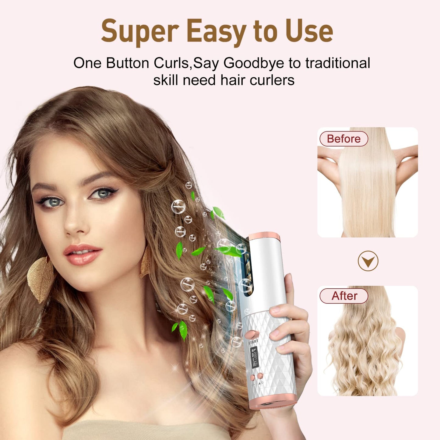 Boucleur Automatique Sans Fil – Boucles Parfaites en 5 Minutes